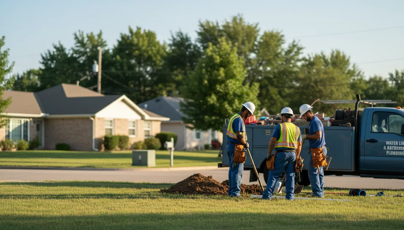 Residential water line and bathroom plumbing service in Grove City, MN